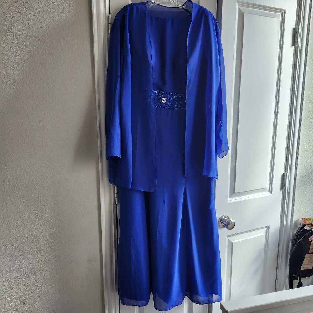 Woman's Royal Blue Mon Dressy Formal Dress, Size. 16, With a Matching Jacket